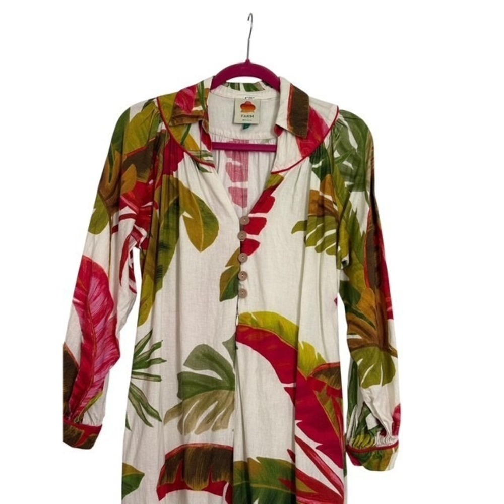 FARM Rio White Tropical Leaf Jumpsuit with Pink & Green Print - Picture 5 of 7